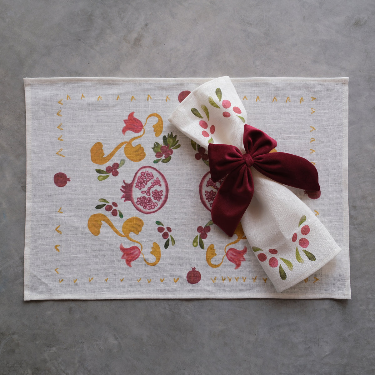 Set de 6 Manteles Festive Pomegranate