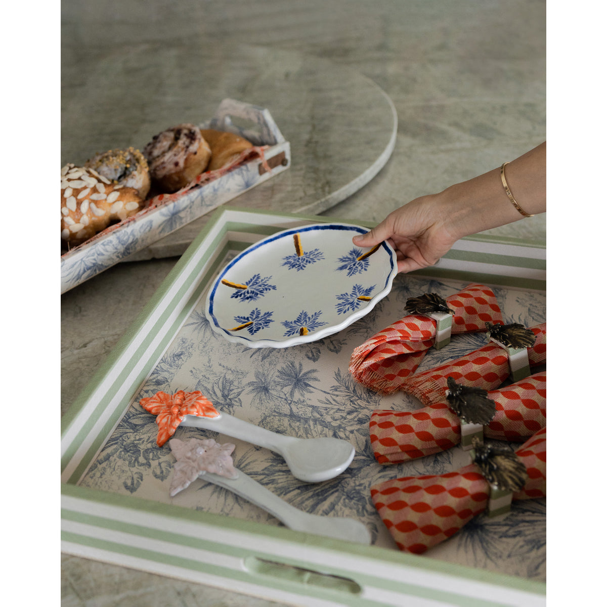 Plato palmeras (set de 4)
