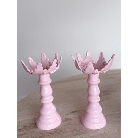 Kit 2 Porta Velas Rosa
