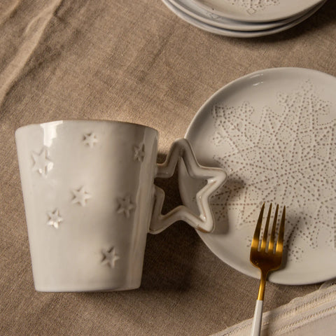 Set de Plato Copo de Nieve y Taza Estrella